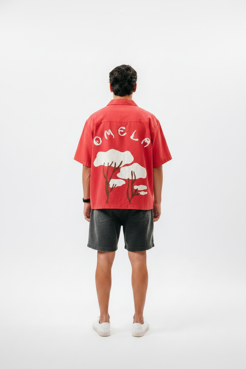 Modèle dos chemise rouge OMELA
